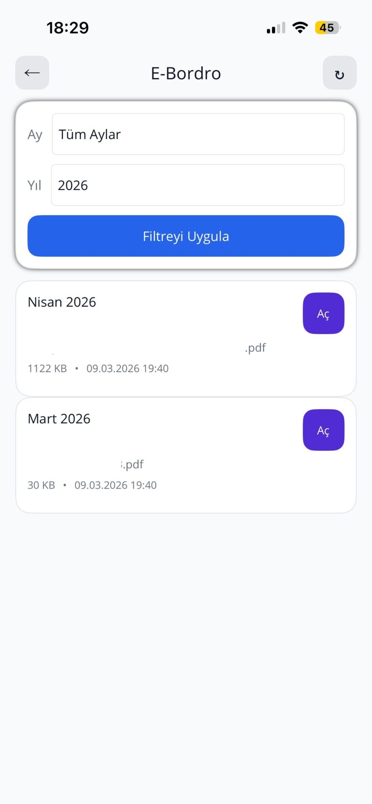ShiftX e-bordro ekranı